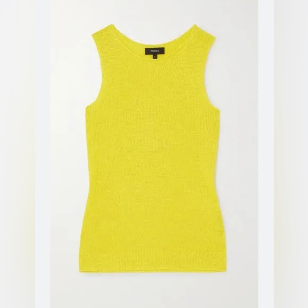 Theory Sleeveless Shell Tank Medium Bright Lime NEVER BEEN WORN TAGS ON